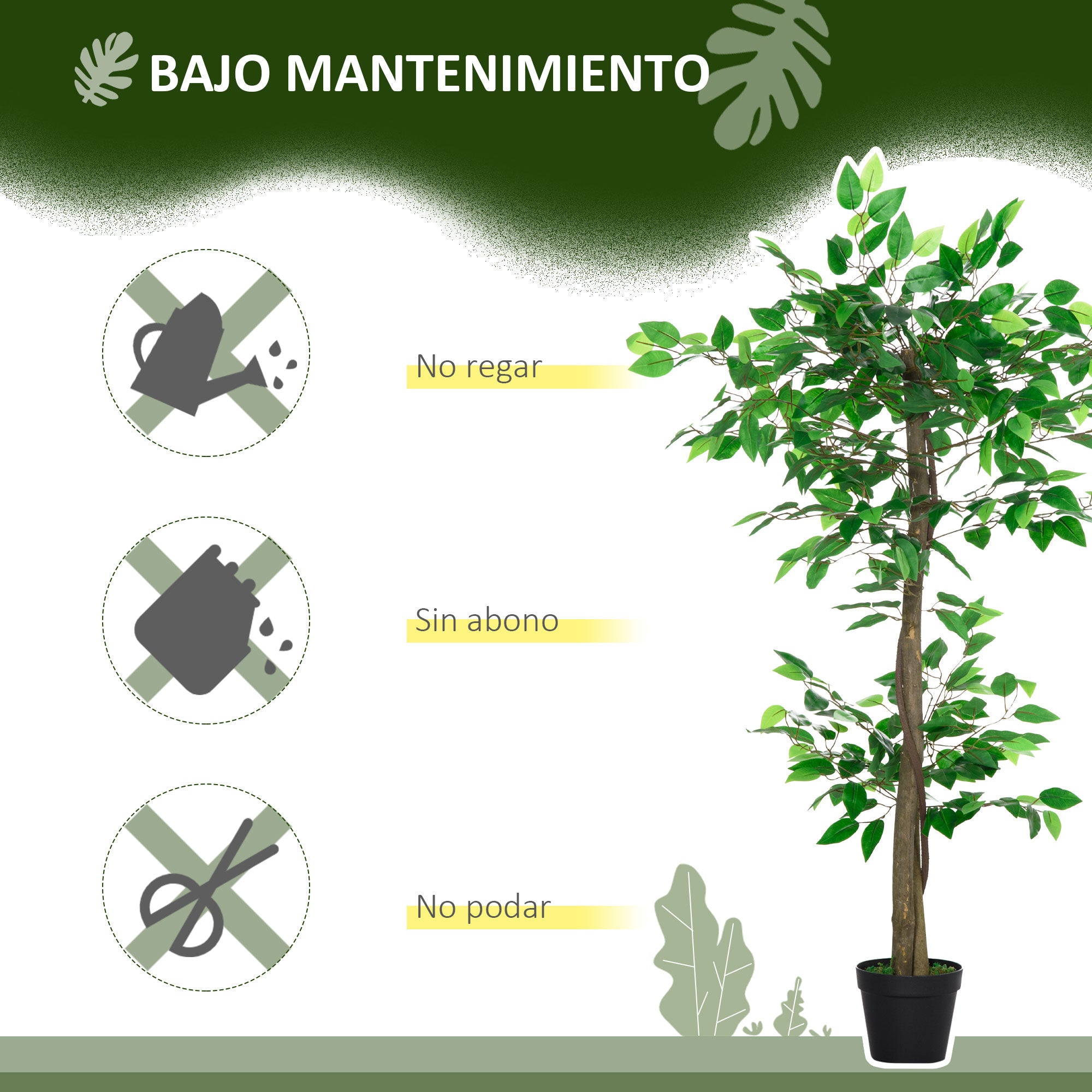 Artificial Tea Plant 120 cm Artificial Tree in Decorative Pot for Home Interior Living Room Office Ø16x120 cm Green