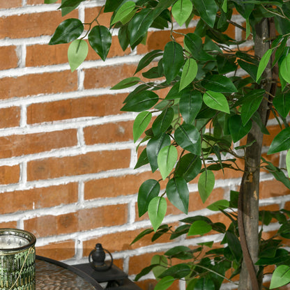 Artificial Tea Plant 120 cm Artificial Tree in Decorative Pot for Home Interior Living Room Office Ø16x120 cm Green