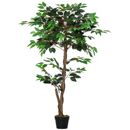 Artificial Tea Plant 120 cm Artificial Tree in Decorative Pot for Home Interior Living Room Office Ø16x120 cm Green