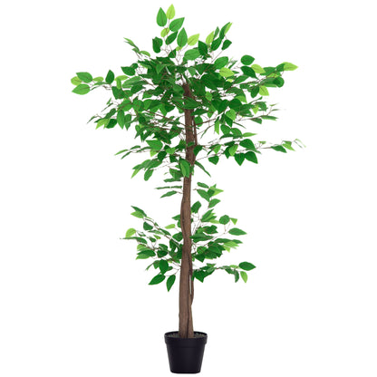 Artificial Tea Plant 120 cm Artificial Tree in Decorative Pot for Home Interior Living Room Office Ø16x120 cm Green
