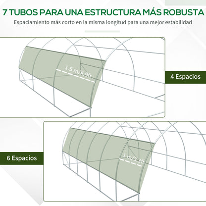 Outdoor Greenhouse 6x3x2 m Tunnel Greenhouse with Door and 12 Roll-up Mesh Windows Garden Greenhouse for Patio White