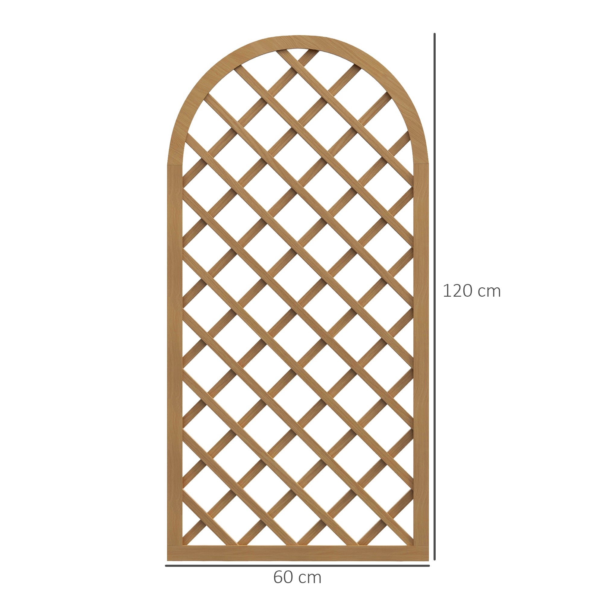 Set of 2 Wooden Garden Grids - Arch Panels for Climbing Plants - Each Panel Dimensions: 60L x 120H cm
