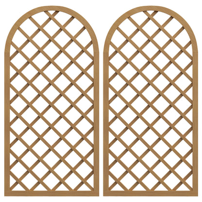 Set of 2 Wooden Garden Grids - Arch Panels for Climbing Plants - Each Panel Dimensions: 60L x 120H cm
