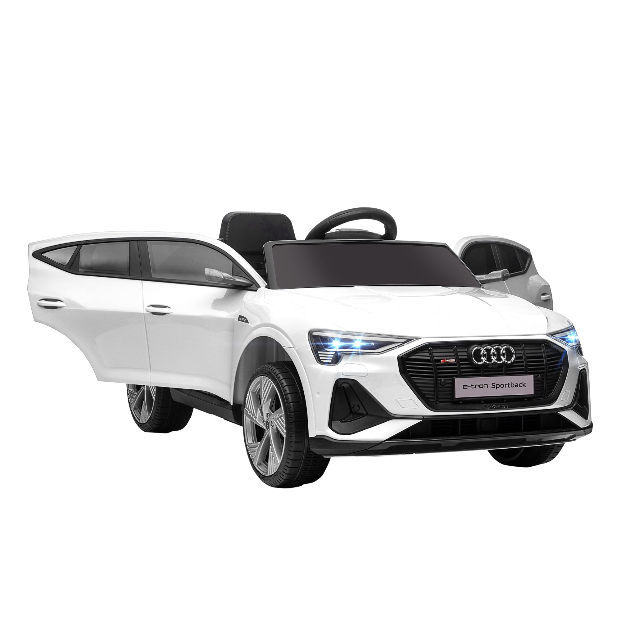 Electric Kids Car 12V Electric Vehicle Audi E-tron Electric Car with Remote Control, Safety Belt, Music (MP3/USB/TF), Kids Vehicle for Children 3-5 Years, 3-5 km/h, White