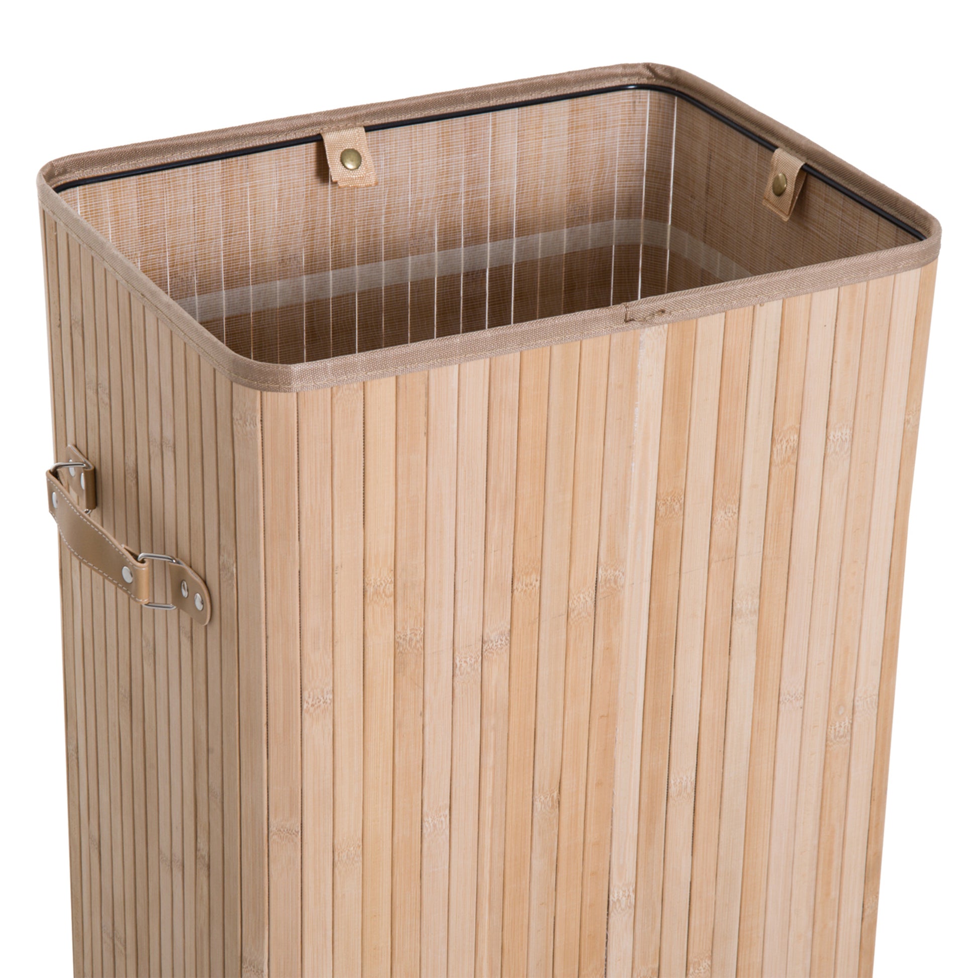 Slim Laundry Basket with Lid 72L Laundry Hamper with Handle, Removable Laundry Bag, Laundry Box for Laundry Room Bedroom Bathroom Natural