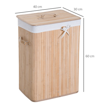 Slim Laundry Basket with Lid 72L Laundry Hamper with Handle, Removable Laundry Bag, Laundry Box for Laundry Room Bedroom Bathroom Natural
