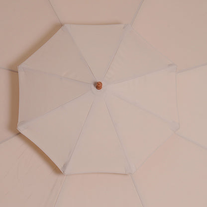 Straight Wooden Garden Parasol Round Parasol Polyester 180 g/m² 2 Roof dia. 2.7 x 2.6H m beige