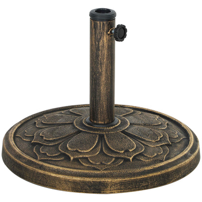 Round Umbrella Base Stand for Patio Umbrella Cement-filled Weight 12 kg for Garden Terrace Bronze