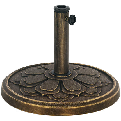 Round Umbrella Base Stand for Patio Umbrella Cement-filled Weight 12 kg for Garden Terrace Bronze