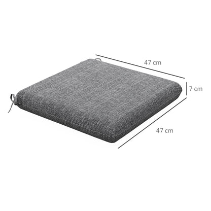 Set of Dining Chair Cushions 47x47x7 cm Set of 4 Pieces Waterproof and UV Protection Chair Cushions for Indoor and Outdoor Gray