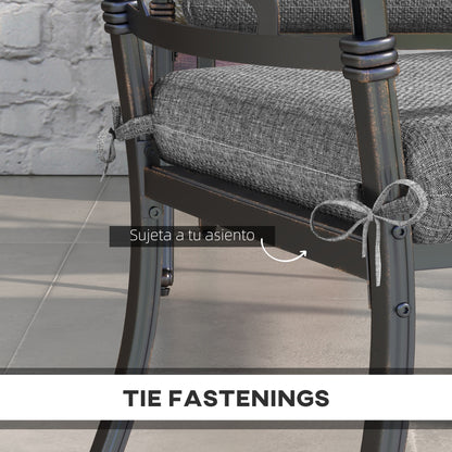 Set of Dining Chair Cushions 47x47x7 cm Set of 4 Pieces Waterproof and UV Protection Chair Cushions for Indoor and Outdoor Gray