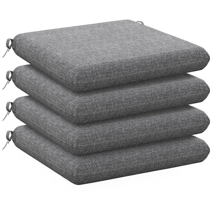 Set of Dining Chair Cushions 47x47x7 cm Set of 4 Pieces Waterproof and UV Protection Chair Cushions for Indoor and Outdoor Gray