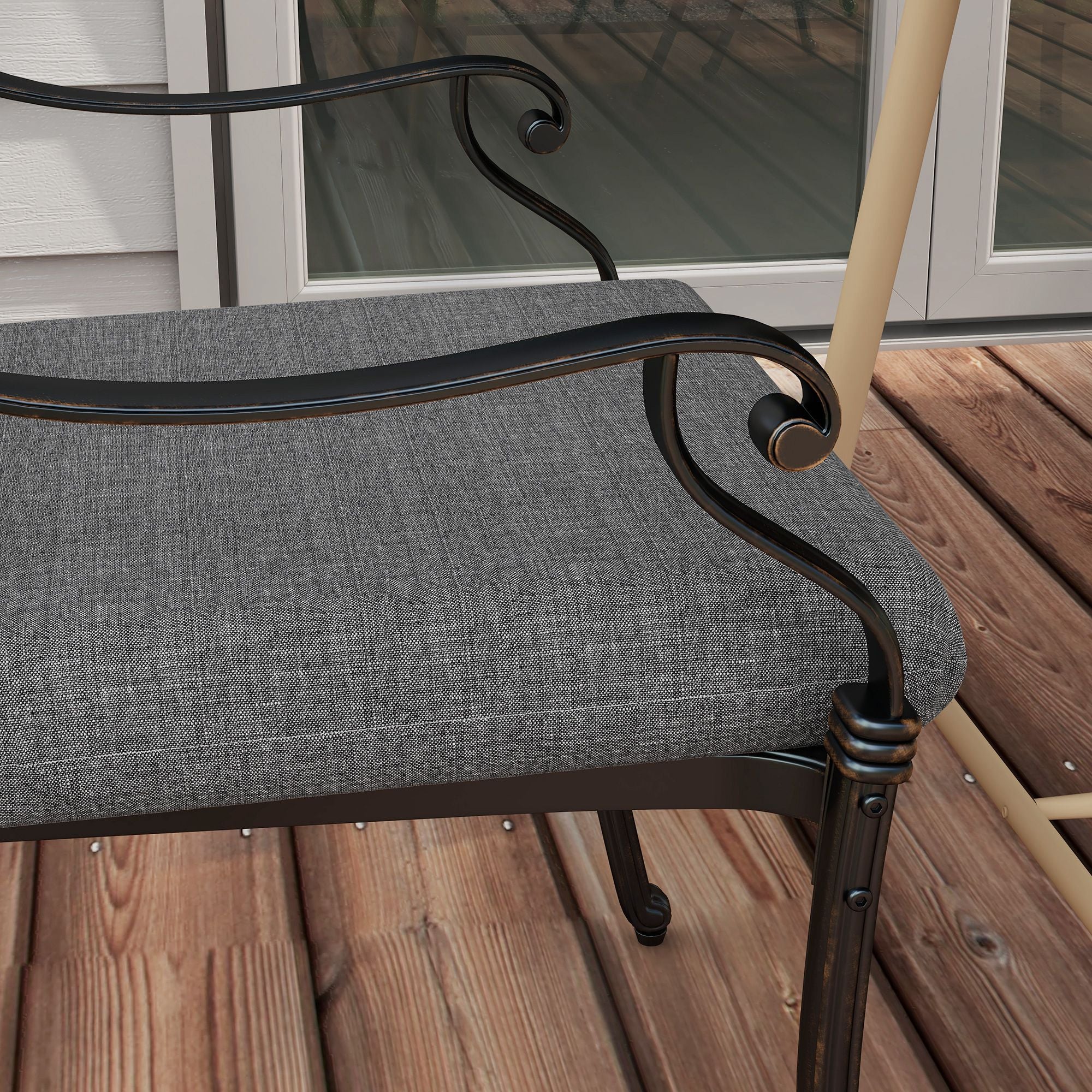 Set of Dining Chair Cushions 47x47x7 cm Set of 4 Pieces Waterproof and UV Protection Chair Cushions for Indoor and Outdoor Gray