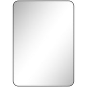 Wall Mirror, Rectangular Bathroom Mirror, 50 x 70 cm, with Black Aluminum Alloy Frame, for Bathroom, Bedroom, Living Room, Entryway