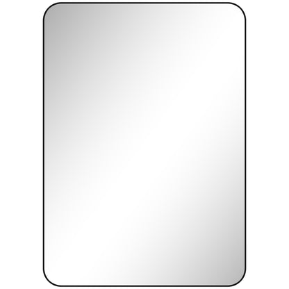 Wall Mirror, Rectangular Bathroom Mirror, 50 x 70 cm, with Black Aluminum Alloy Frame, for Bathroom, Bedroom, Living Room, Entryway
