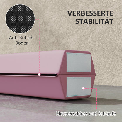 SPORTNOW 236 cm Folding Balance Beam, Portable Gymnastics Beam, Non-Slip Balance Beam, Gymnastics and Balance Beam for Children 3 Years and Up, Indoor & Outdoor, Pink