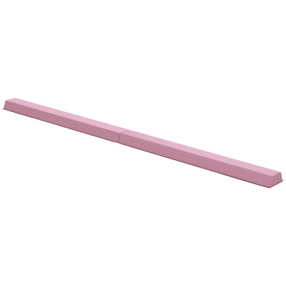 SPORTNOW 236 cm Folding Balance Beam, Portable Gymnastics Beam, Non-Slip Balance Beam, Gymnastics and Balance Beam for Children 3 Years and Up, Indoor & Outdoor, Pink