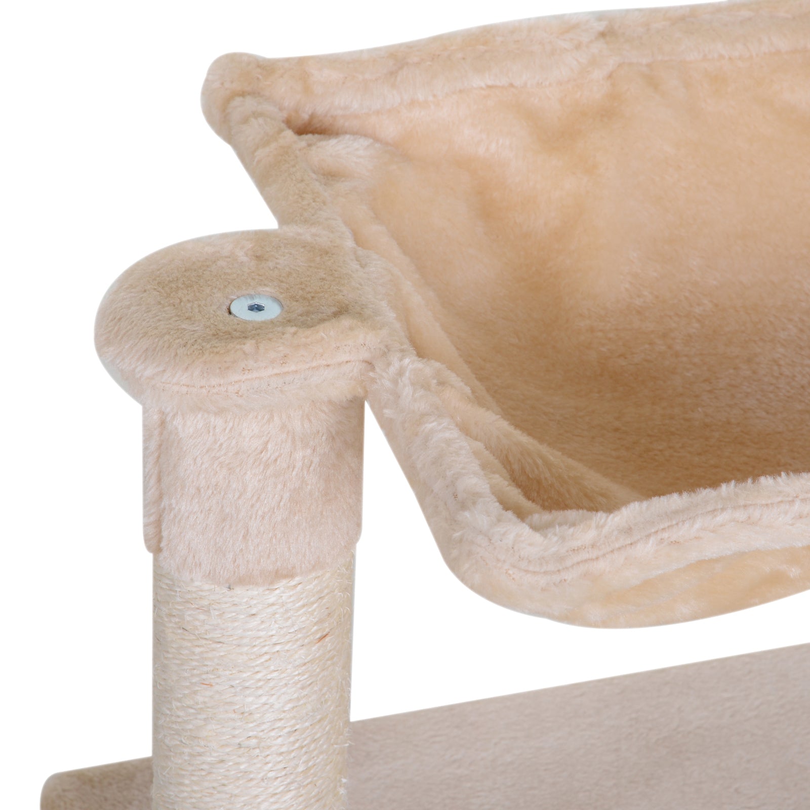 Cat Scratching Tree Activity Center Platform House Sisal Posts Hammock Ball 50x36x70 cm Beige