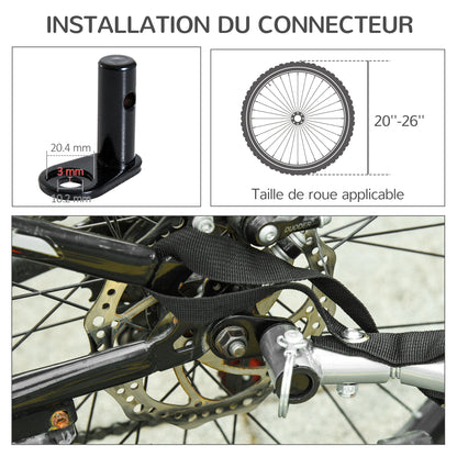 Pet Bike Trailer 8 Reflectors Flag Tow Bar Included Steel Polyester Waterproof Max. 30 Kg 130L x 73W x 90H cm White and Blue