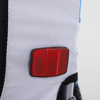 Pet Bike Trailer 8 Reflectors Flag Tow Bar Included Steel Polyester Waterproof Max. 30 Kg 130L x 73W x 90H cm White and Blue