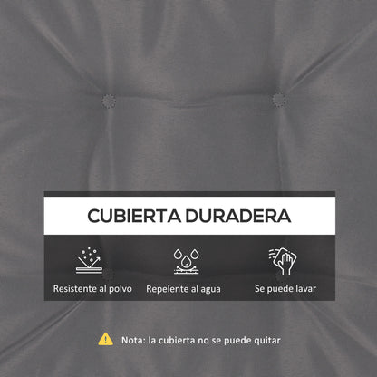 Set of Dining Chair Cushions 42x42x5 cm 4 Pieces Garden Chair Cushions Waterproof with 2 Fastening Ties Dark Gray