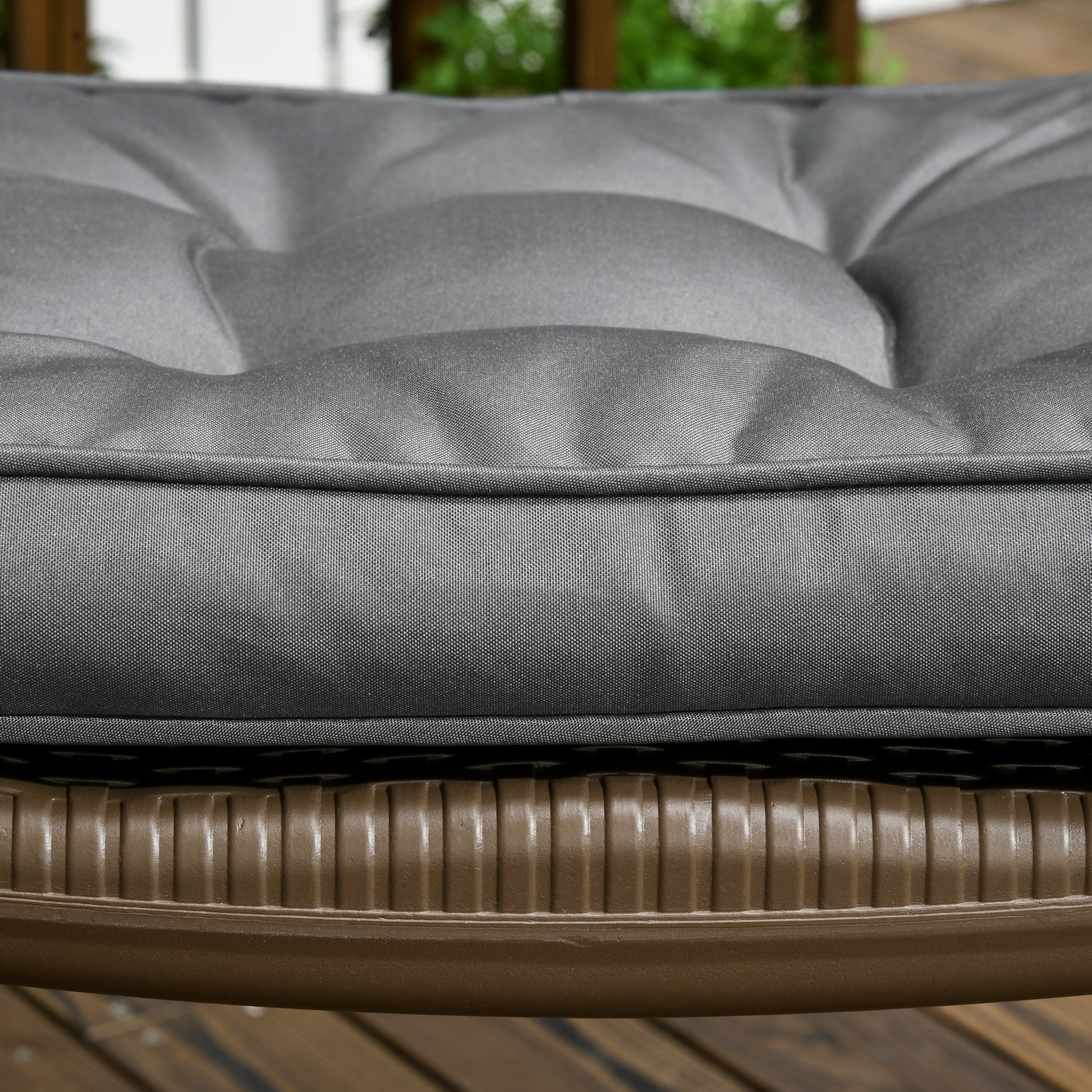 Set of Dining Chair Cushions 42x42x5 cm 4 Pieces Garden Chair Cushions Waterproof with 2 Fastening Ties Dark Gray
