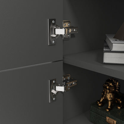 Storage Cabinet, Storage Wardrobe, Dresser, Modern Design, with Adjustable Shelves and Solid Wood Feet for Living Room, Bedroom, Kitchen 70 x 40 x 96.1 cm Dark Gray