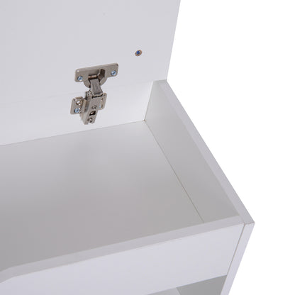 Shoe Bench with Seat Entryway Shoe Storage Modern Hallway Bench with Drawer Open Shelves and 1 Cushion for Corridor 80x30x47cm