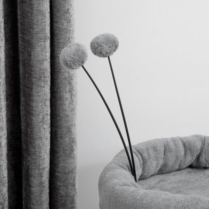 Cat Tree 73.5H cm Cat Scratching Post with Cat Cave and Play Ball Climbing Tree Sisal Pole Cat Toy Plush Gray + Cream White