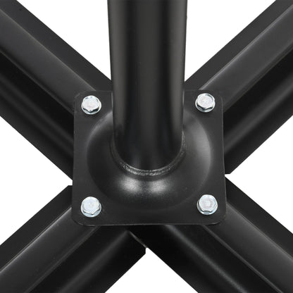 8-Rib Offset Umbrella with Side Crank and Cross Base, Steel and Polyester Garden Umbrella, Ø295x260 cm, Dark Blue