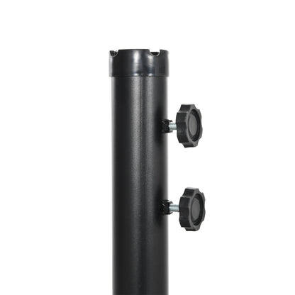 8-Rib Offset Umbrella with Side Crank and Cross Base, Steel and Polyester Garden Umbrella, Ø295x260 cm, Dark Blue