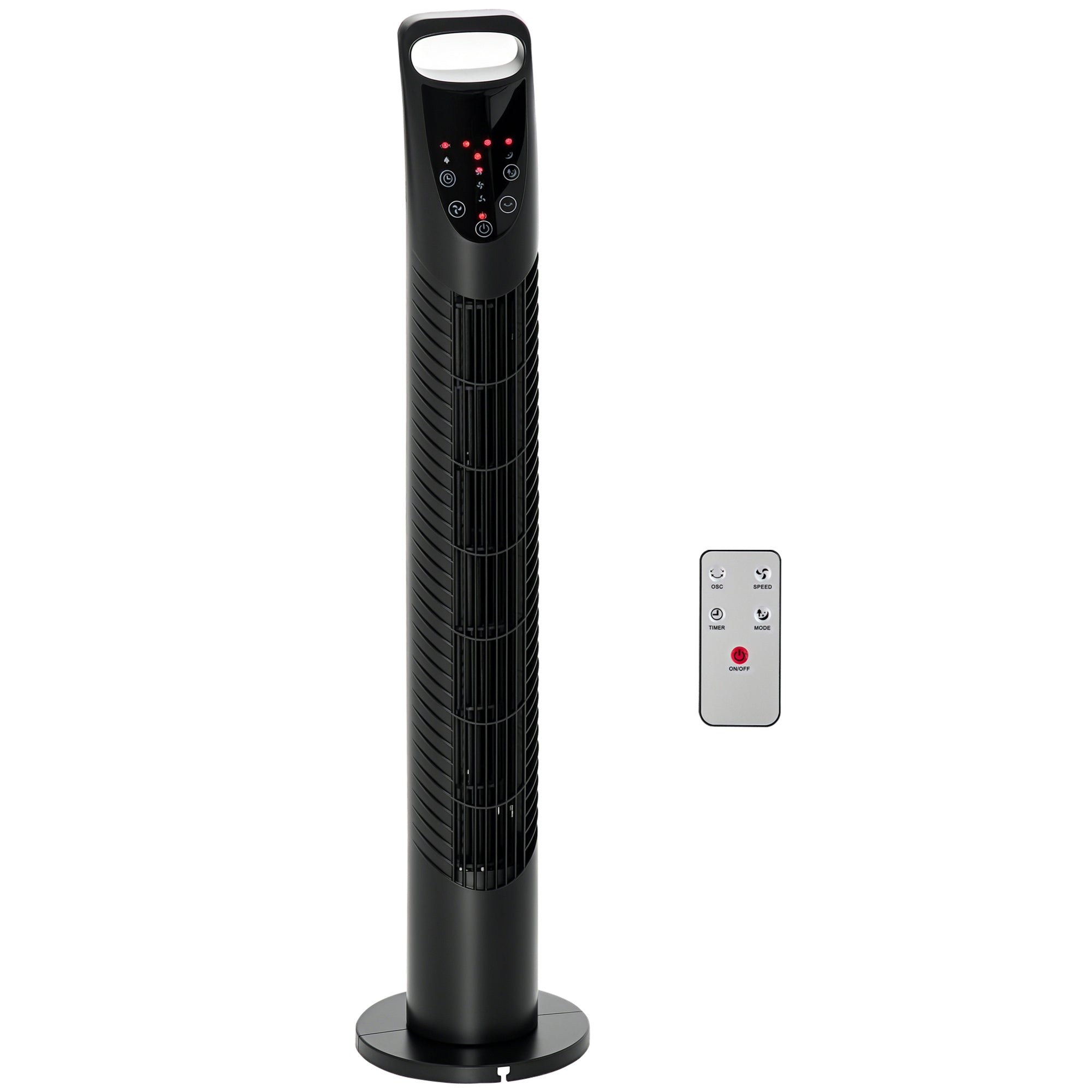 Tower Fan Quiet with Remote Control, 78.5 cm Pedestal Fan Fan with 70° Oscillation, 3 Ventilation Levels, 7.5H Timer, for Bedroom, Black
