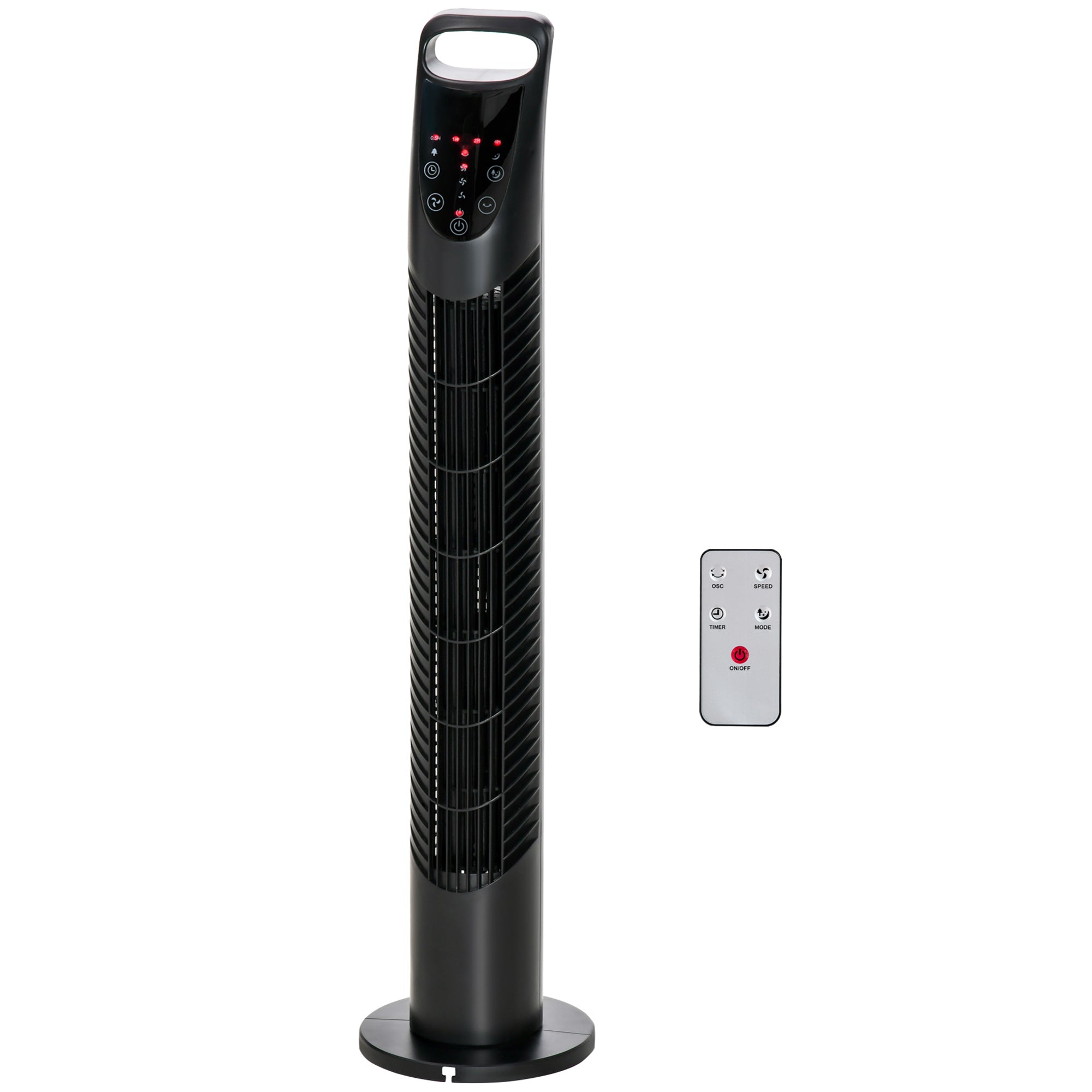 Tower Fan Quiet with Remote Control, 78.5 cm Pedestal Fan Fan with 70° Oscillation, 3 Ventilation Levels, 7.5H Timer, for Bedroom, Black