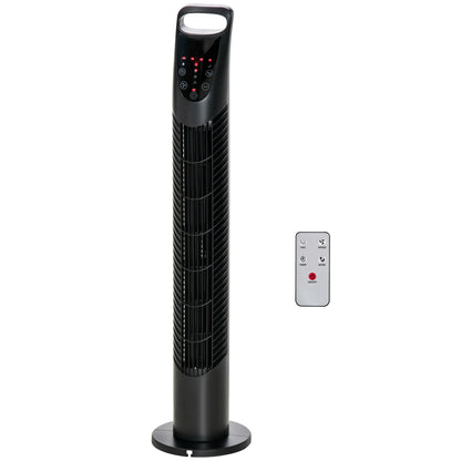 Tower Fan Quiet with Remote Control, 78.5 cm Pedestal Fan Fan with 70° Oscillation, 3 Ventilation Levels, 7.5H Timer, for Bedroom, Black