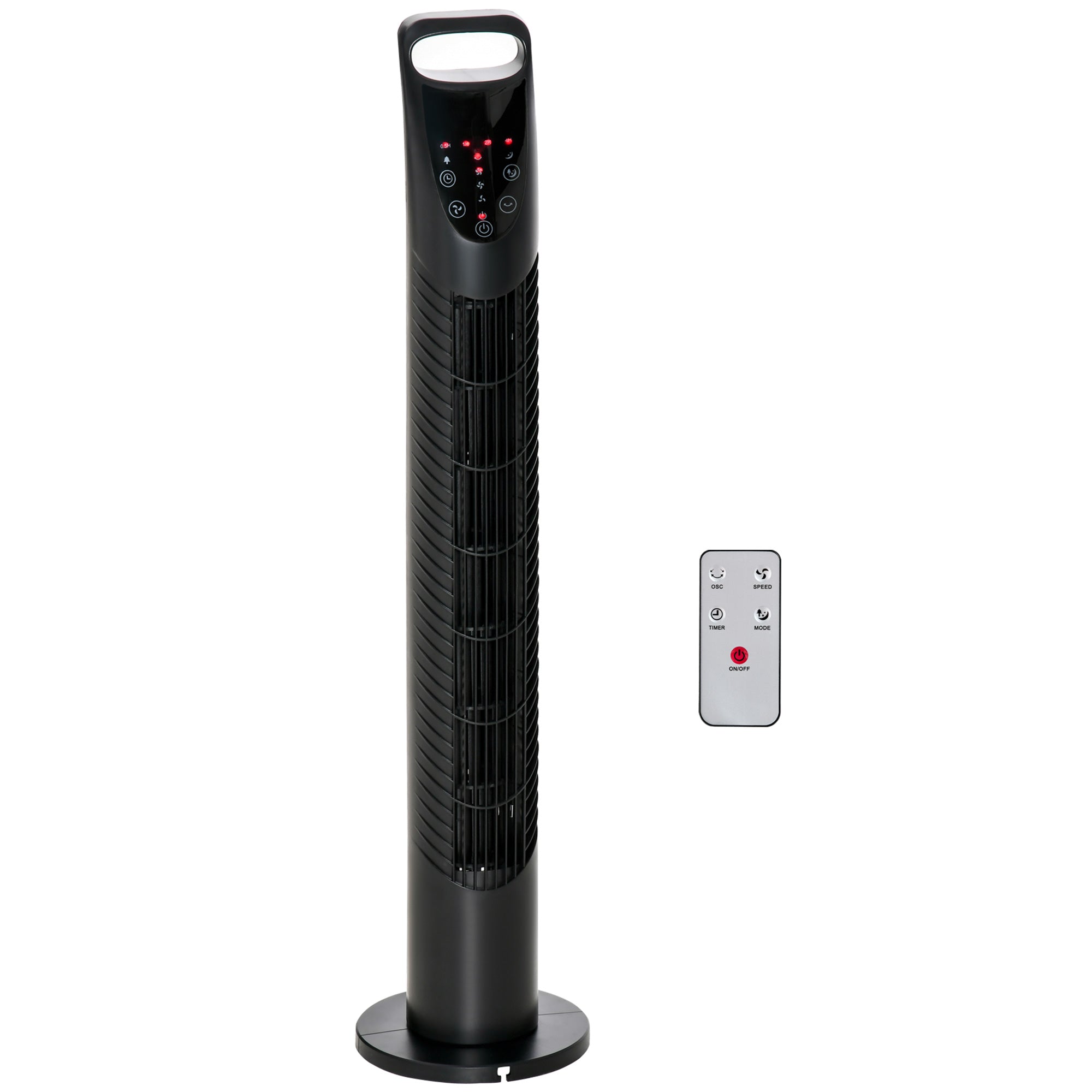 Tower Fan Quiet with Remote Control, 78.5 cm Pedestal Fan Fan with 70° Oscillation, 3 Ventilation Levels, 7.5H Timer, for Bedroom, Black