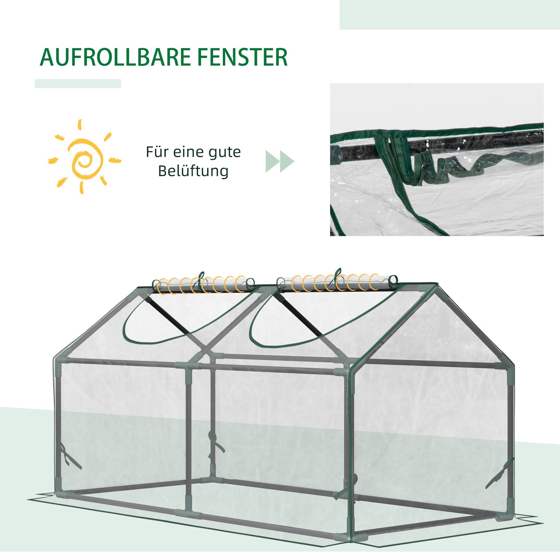 Greenhouse with Window, PE Grid Film, Steel Frame Greenhouse for Balcony, Garden, Tomato House 120x60x60cm, Tomato Greenhouse for Vegetables, Flowers, Plants, Transparent