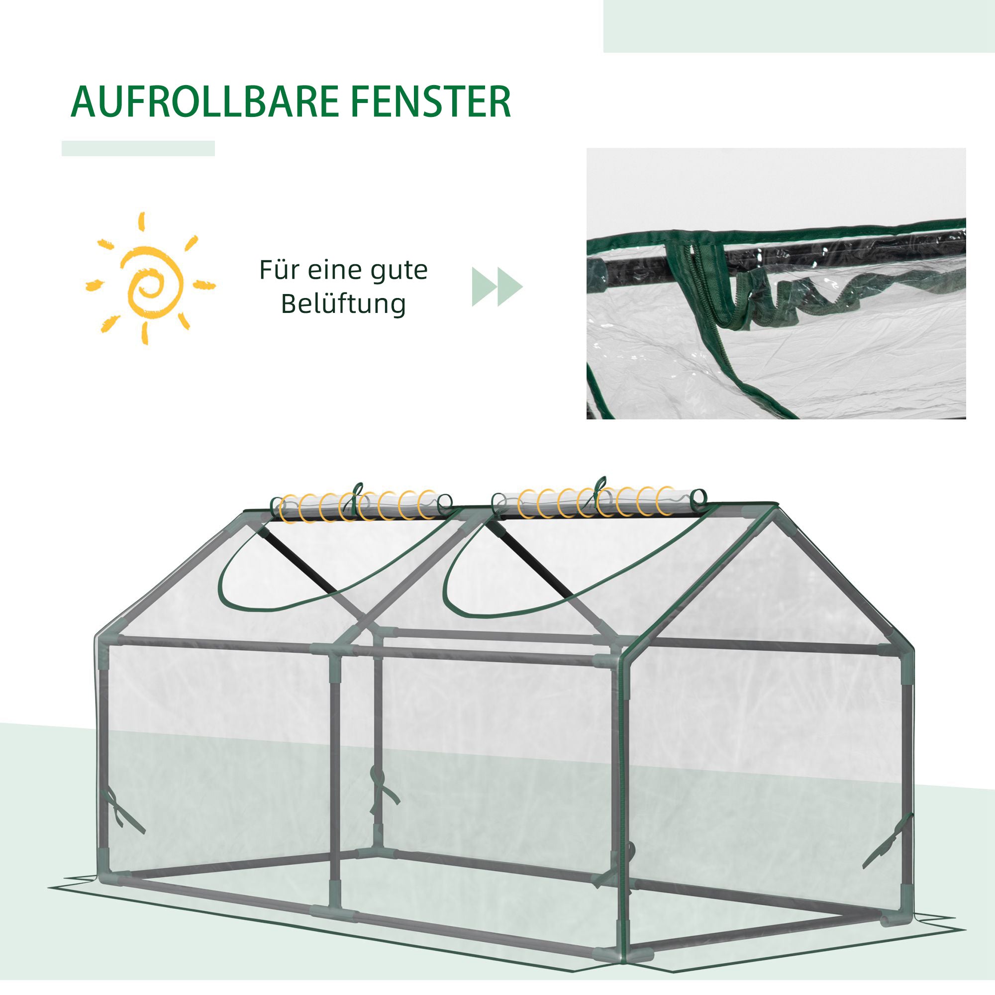Greenhouse with Window, PE Grid Film, Steel Frame Greenhouse for Balcony, Garden, Tomato House 120x60x60cm, Tomato Greenhouse for Vegetables, Flowers, Plants, Transparent