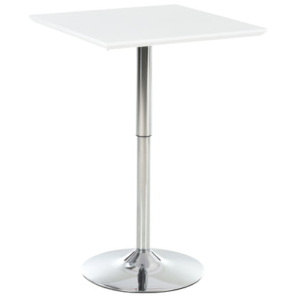 Bar Table Bistro Pub Height Adjustable Square Bar Table Steel White 60 x 60 x 69-92 cm