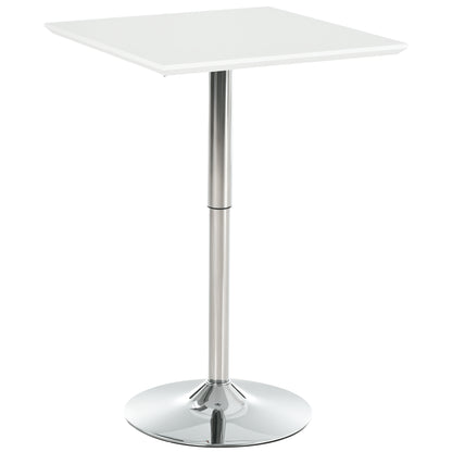 Bar Table Bistro Pub Height Adjustable Square Bar Table Steel White 60 x 60 x 69-92 cm