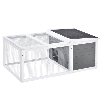 Rabbit Hutch Waterproof Large Space Solid Wood Gray 115x66x47.5 cm
