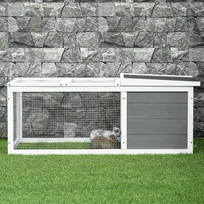 Rabbit Hutch Waterproof Large Space Solid Wood Gray 115x66x47.5 cm