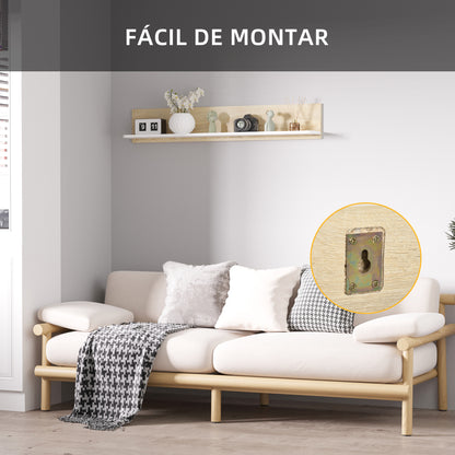 Floating Shelf Wall Mounted Wooden Wall Shelf for Living Room Bedroom Hallway Kitchen Bathroom 120x15x20 cm Oak and White