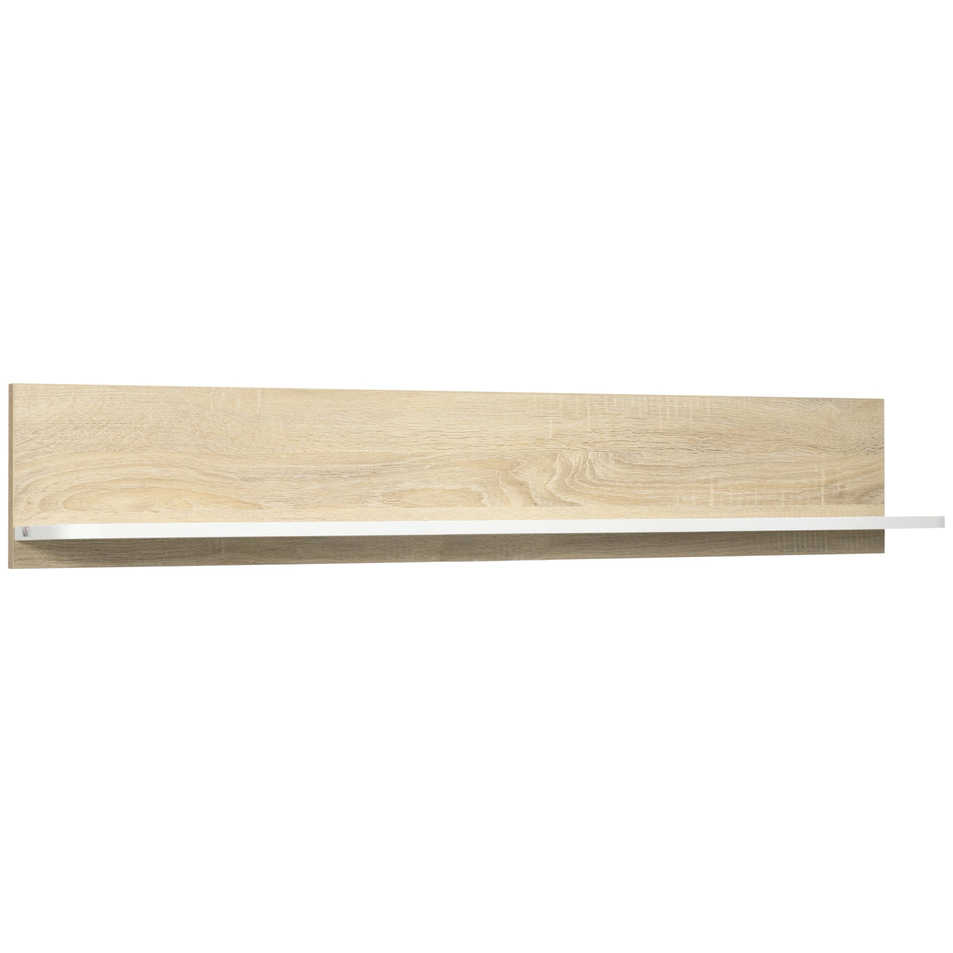 Floating Shelf Wall Mounted Wooden Wall Shelf for Living Room Bedroom Hallway Kitchen Bathroom 120x15x20 cm Oak and White