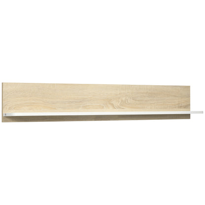 Floating Shelf Wall Mounted Wooden Wall Shelf for Living Room Bedroom Hallway Kitchen Bathroom 120x15x20 cm Oak and White