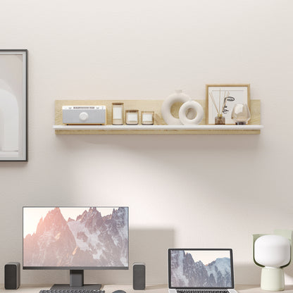 Floating Shelf Wall Mounted Wooden Wall Shelf for Living Room Bedroom Hallway Kitchen Bathroom 120x15x20 cm Oak and White