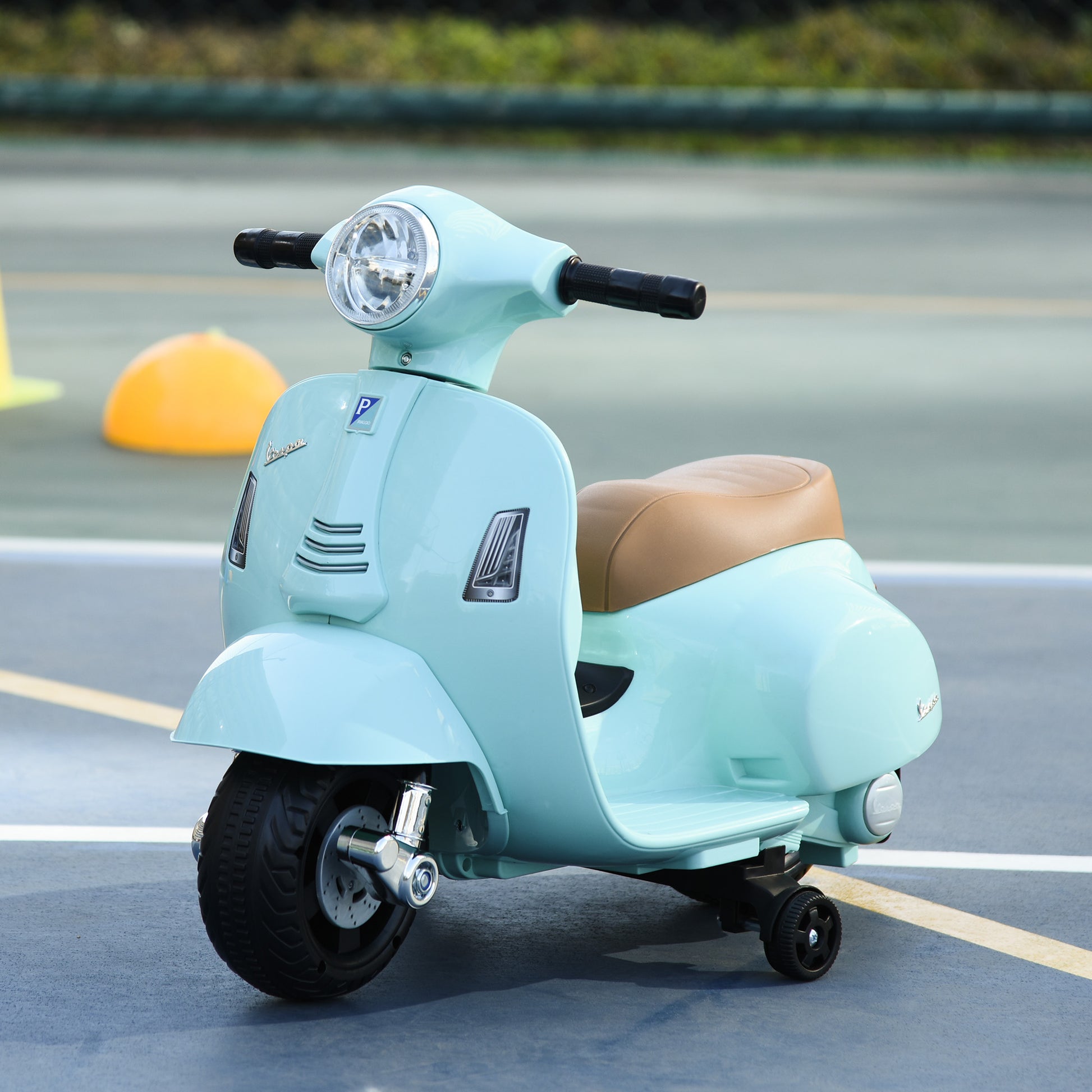 Electric Kids Vespa Motorcycle with LED Light, Sound, Children's Electric Motorcycle for Kids 18-36 Months Green