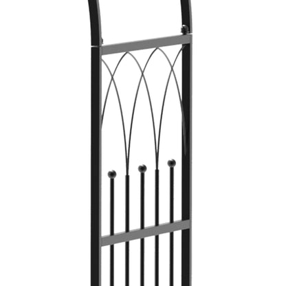 Metal Rose Arch Climbing Plant Support Garden Arch with Bench Top Arch Arbor Climbing Arch for Roses Arch Trellis Rose Support for Garden 115 x 59 x 203 cm Black