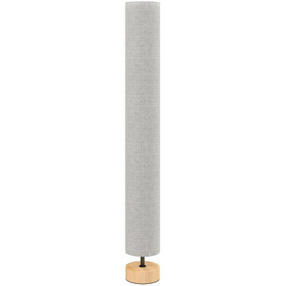 Floor Lamp with Contemporary Linen Lampshade, Foot Switch, 2 x E27 Bulb Socket, Living Room, Bedroom, Office, 120 cm, Gray