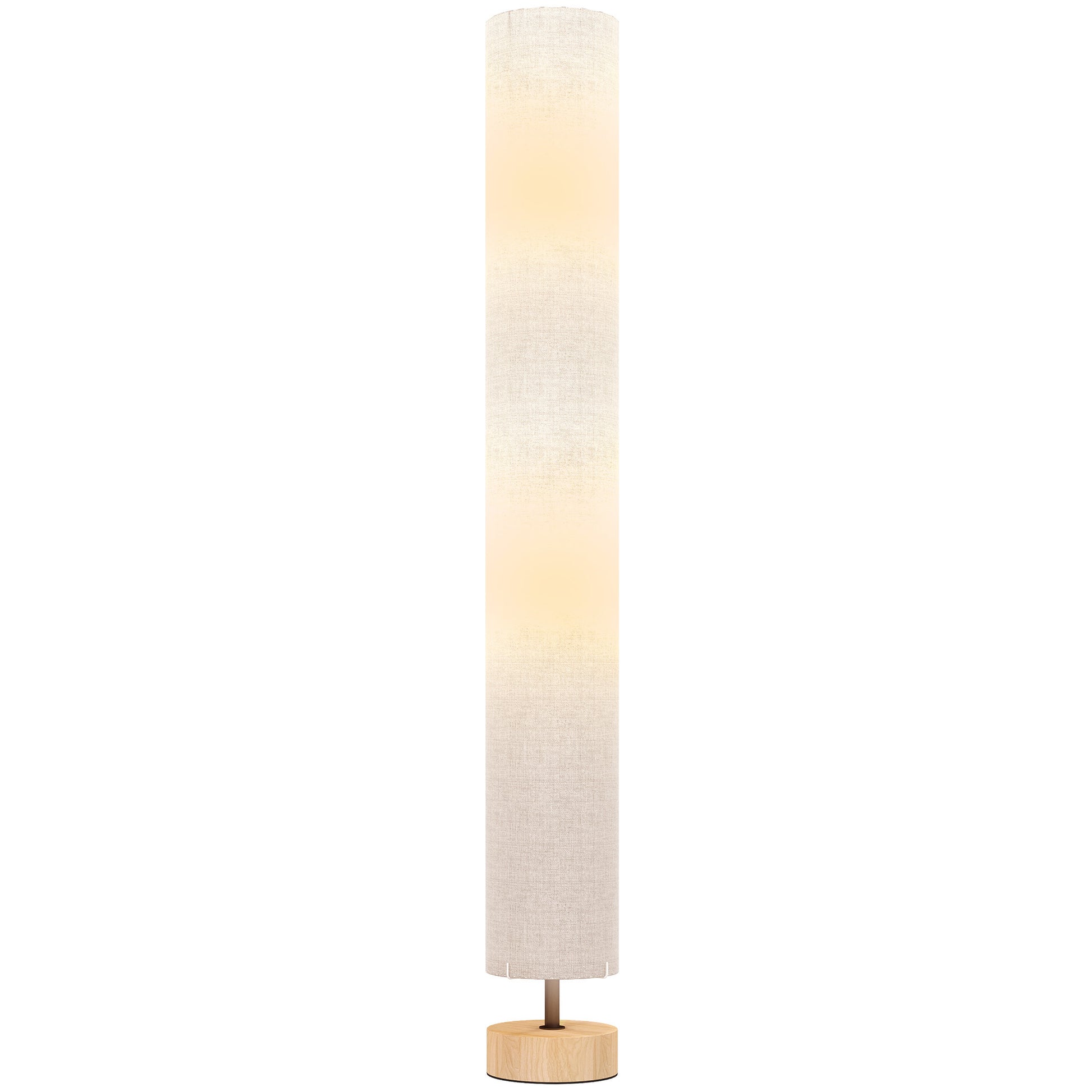 Floor Lamp with Contemporary Linen Lampshade, Foot Switch, 2 x E27 Bulb Socket, Living Room, Bedroom, Office, 120 cm, Gray