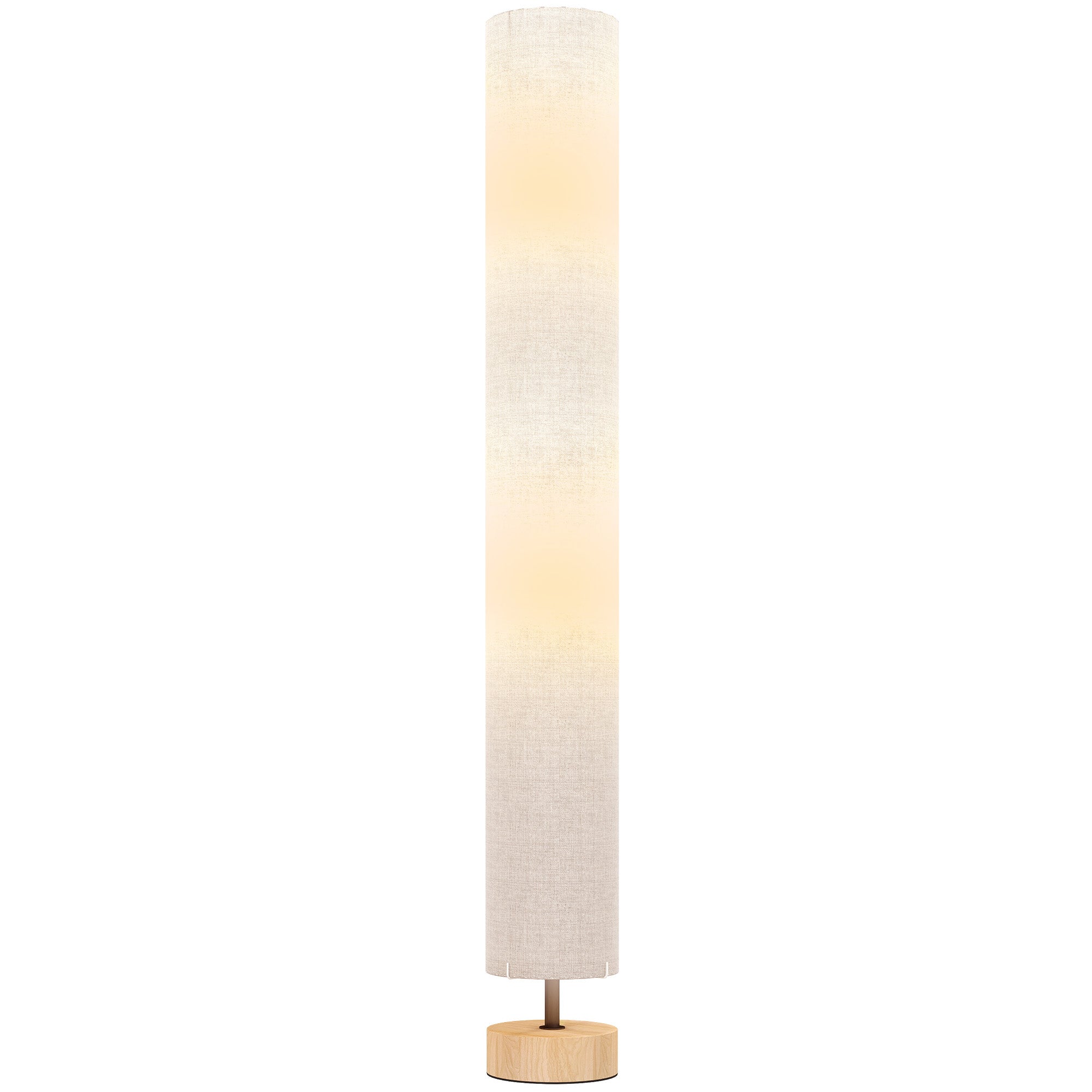 Floor Lamp with Contemporary Linen Lampshade, Foot Switch, 2 x E27 Bulb Socket, Living Room, Bedroom, Office, 120 cm, Gray